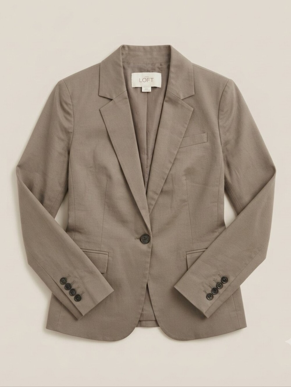 LOFT Taupe Tan Petite Blazer Jacket Size 0P